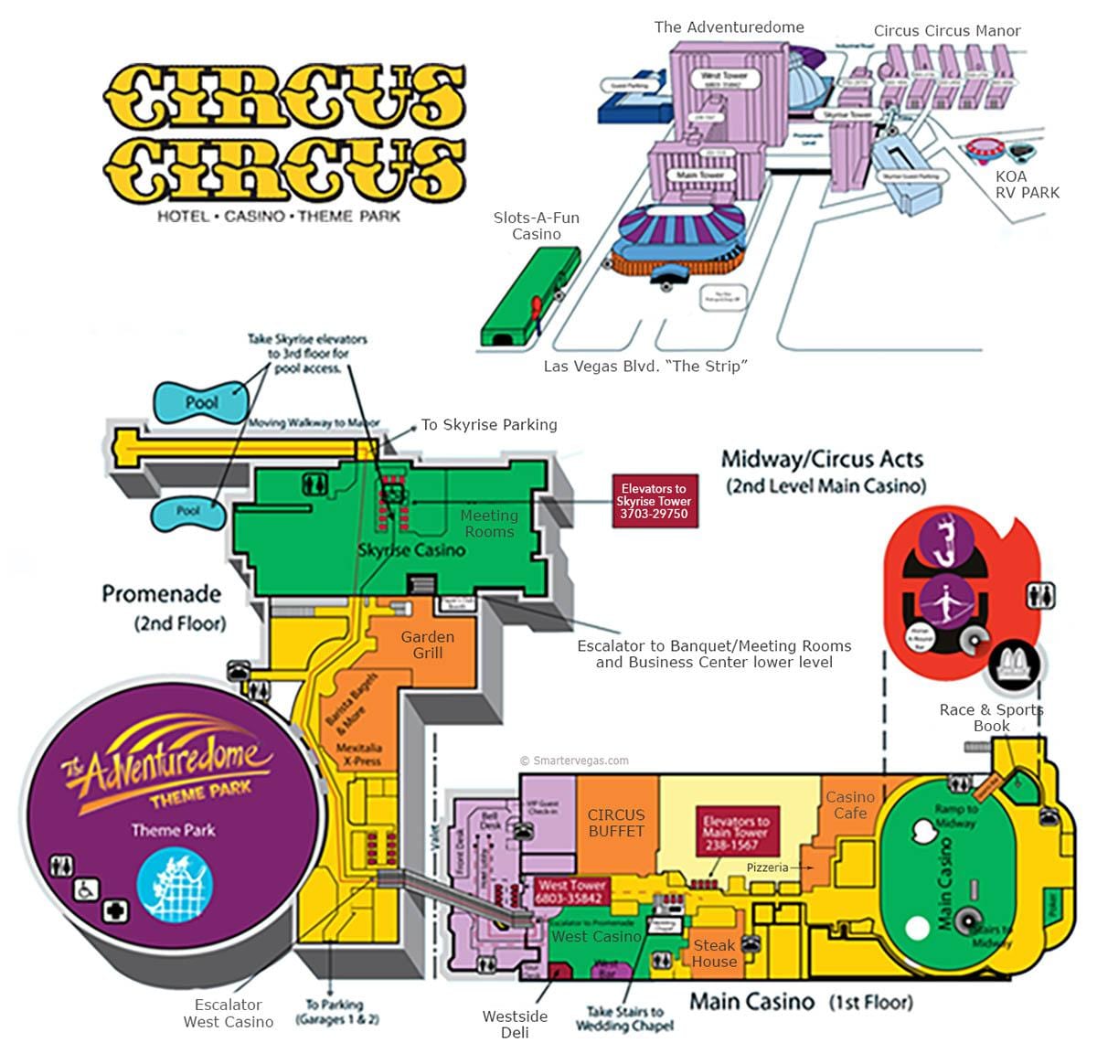 mapa Circus Circus Las Vegas