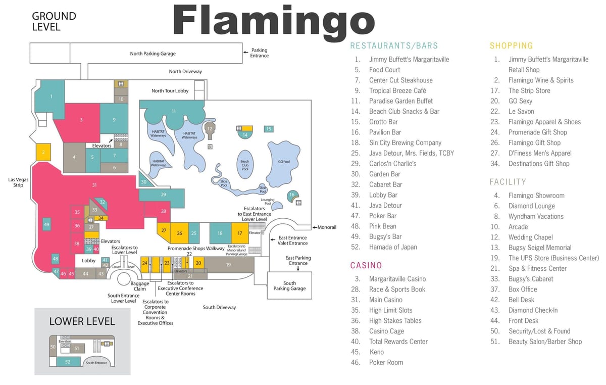mapa Flamingo Las Vegas