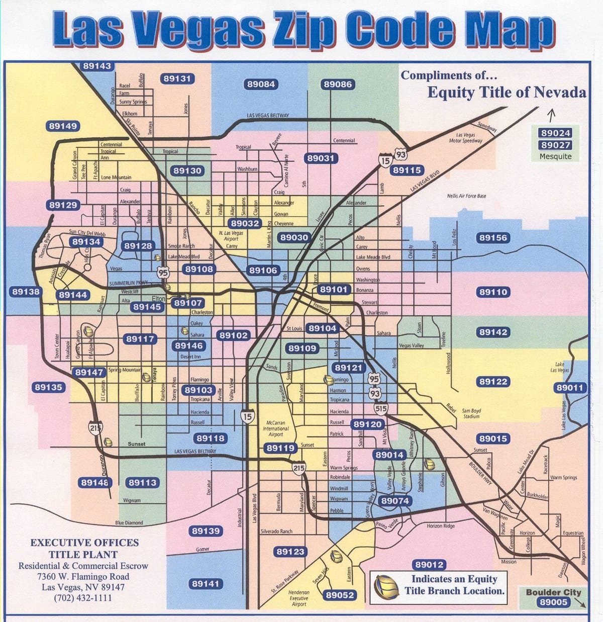 psč mapa Las Vegas
