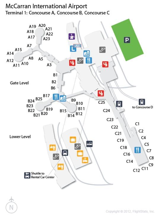 mapa Las Vegas letiště