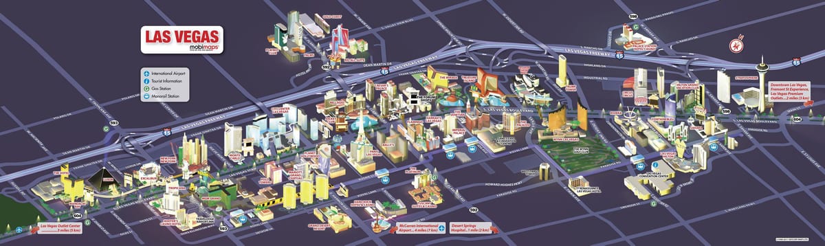 mapa kasina v Las Vegas
