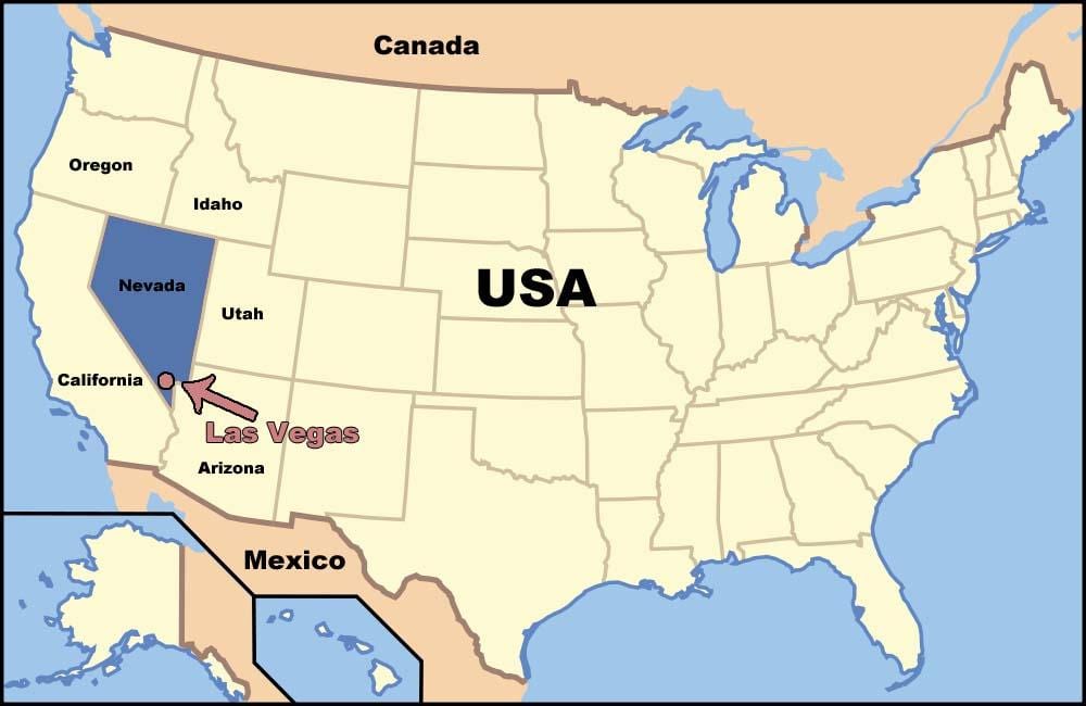 Las Vegas na nás mapě