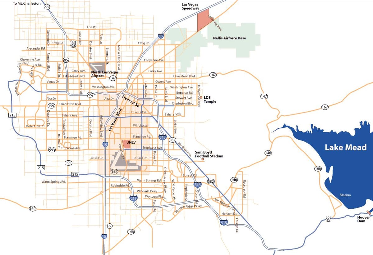mapa Las Vegas oblast