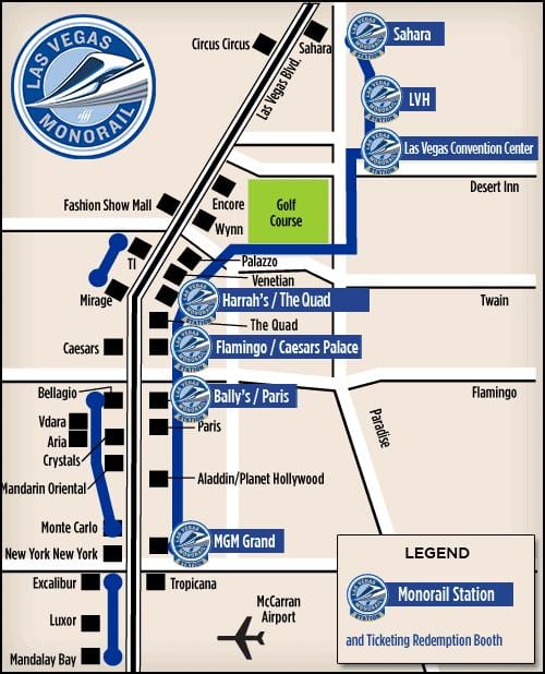 mapa Las Vegas tramvají