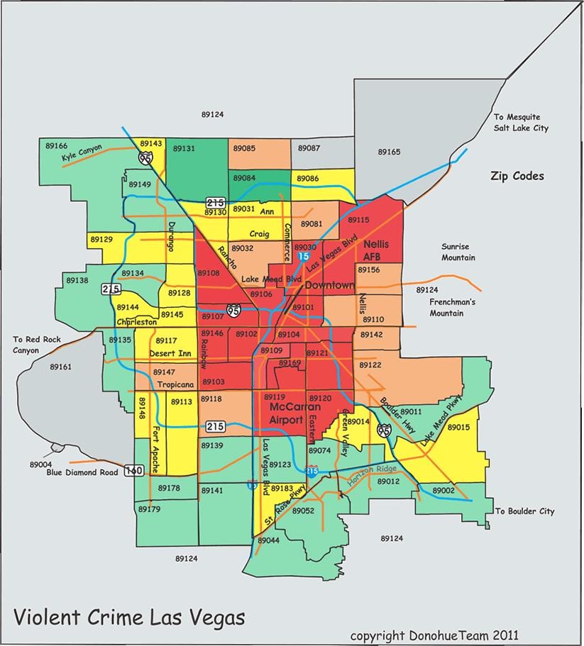 zločin mapa Las Vegas