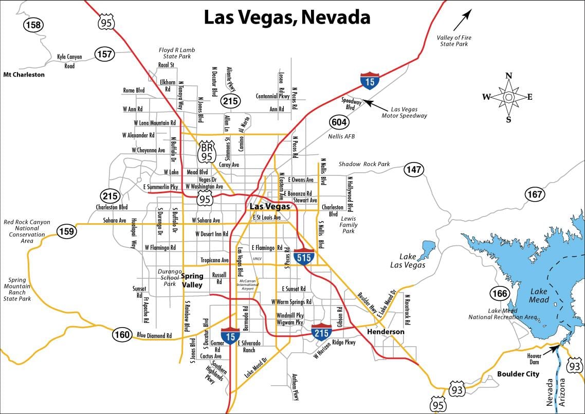město Las Vegas mapě