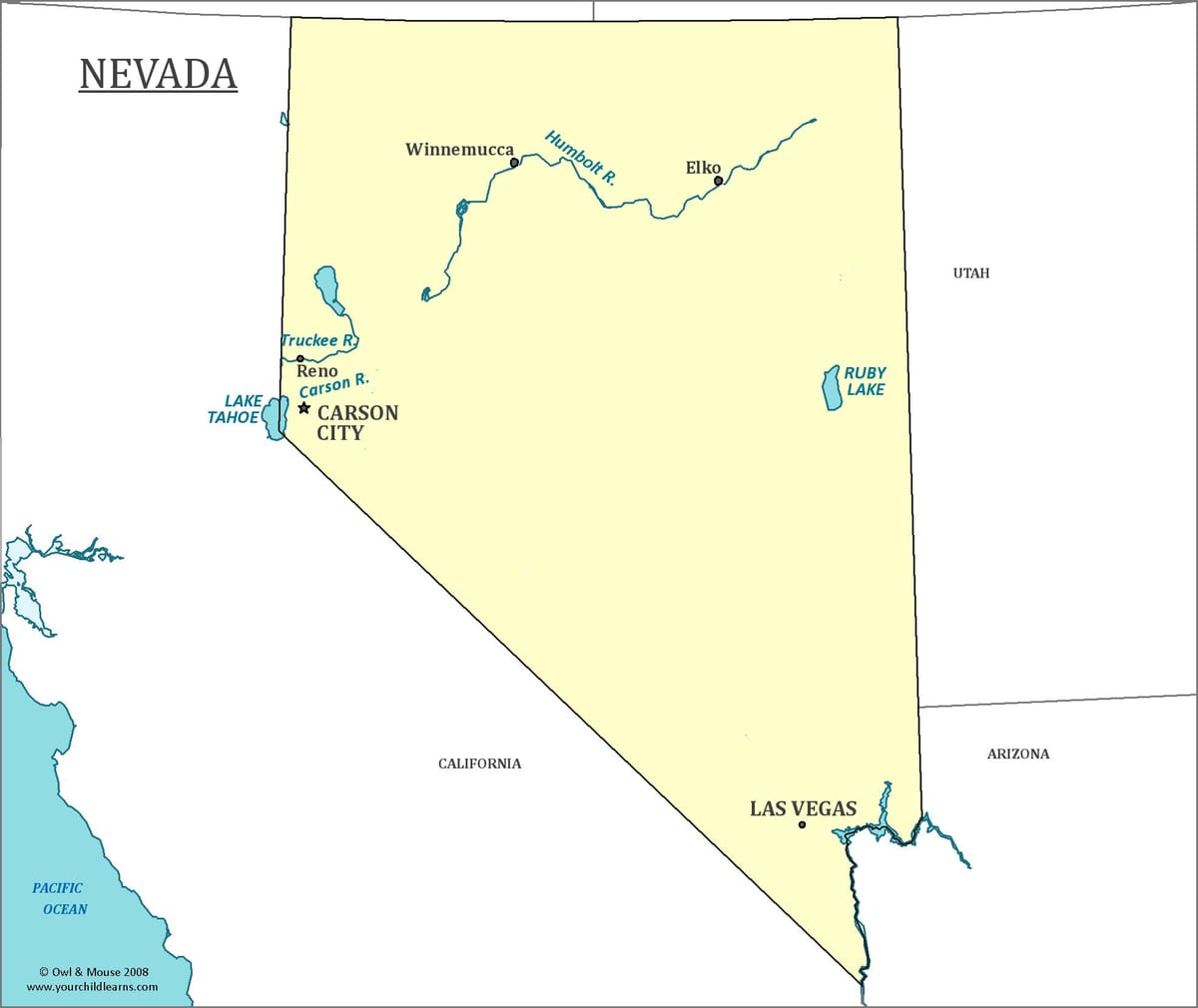 mapa Las Vegas, Nevada