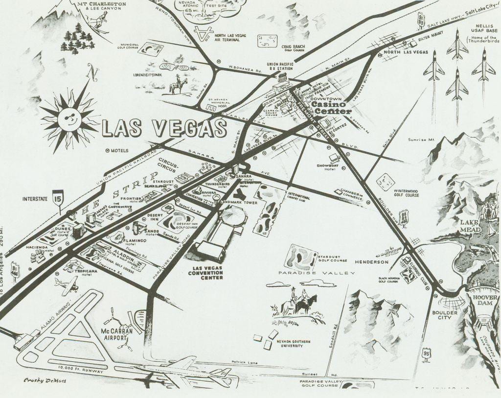 old Las Vegas strip mapě