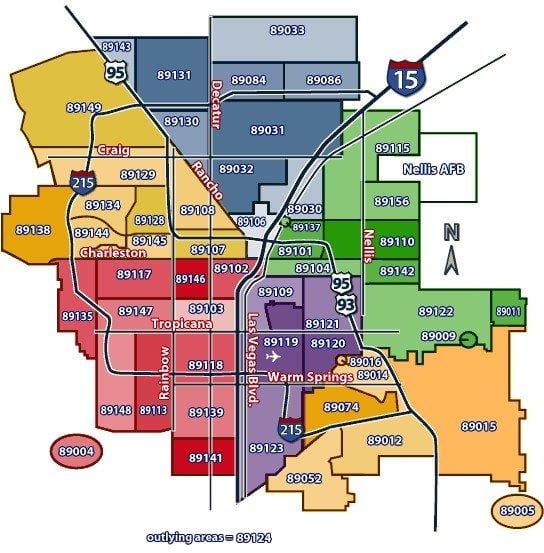 Las Vegas mapa s psč