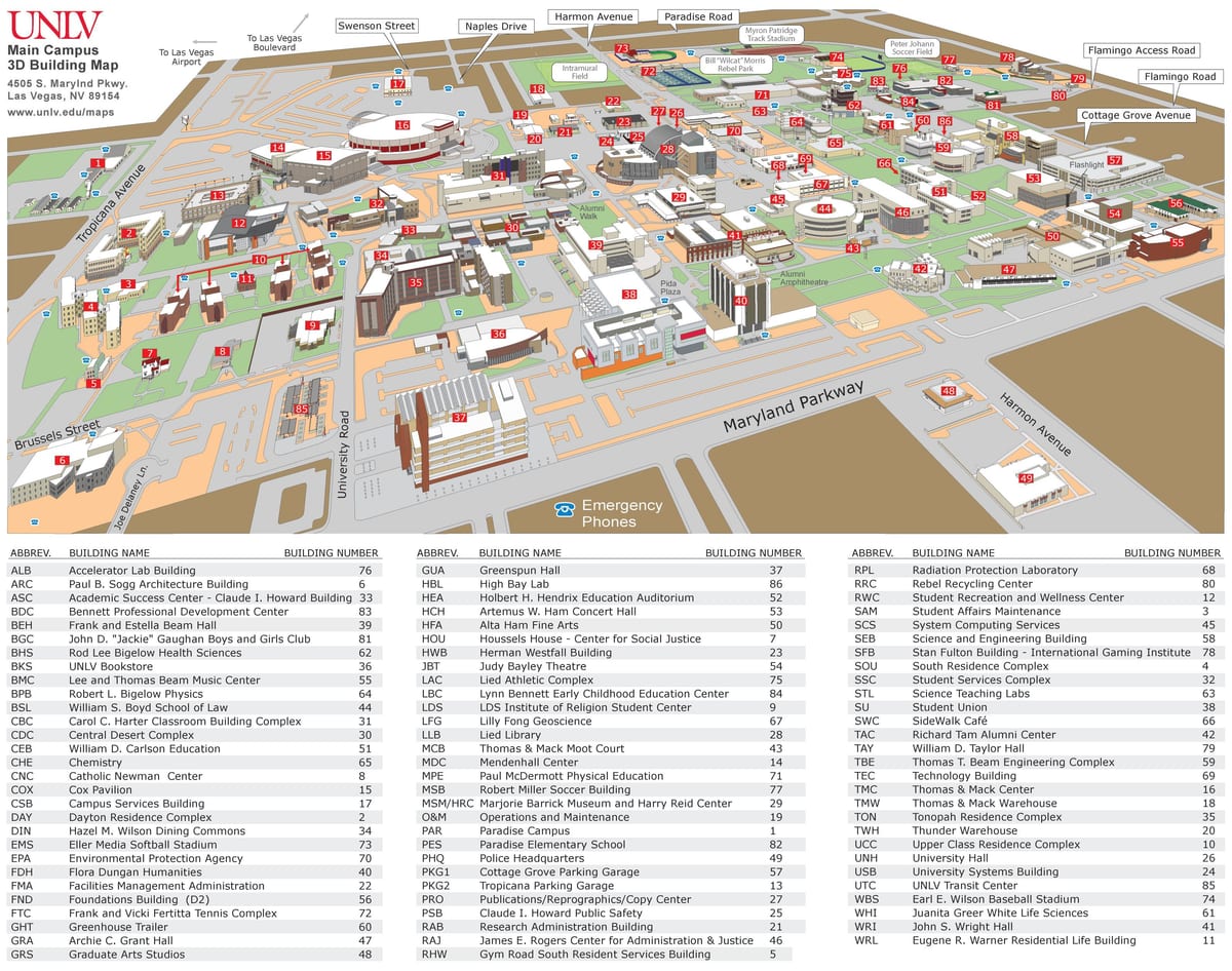 mapa UNLV