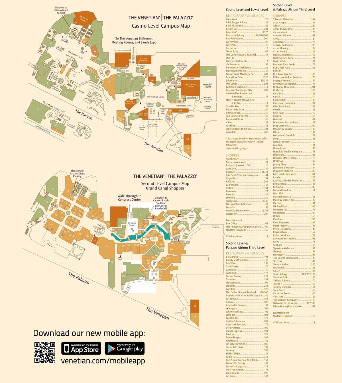 mapa Venetian Las Vegas