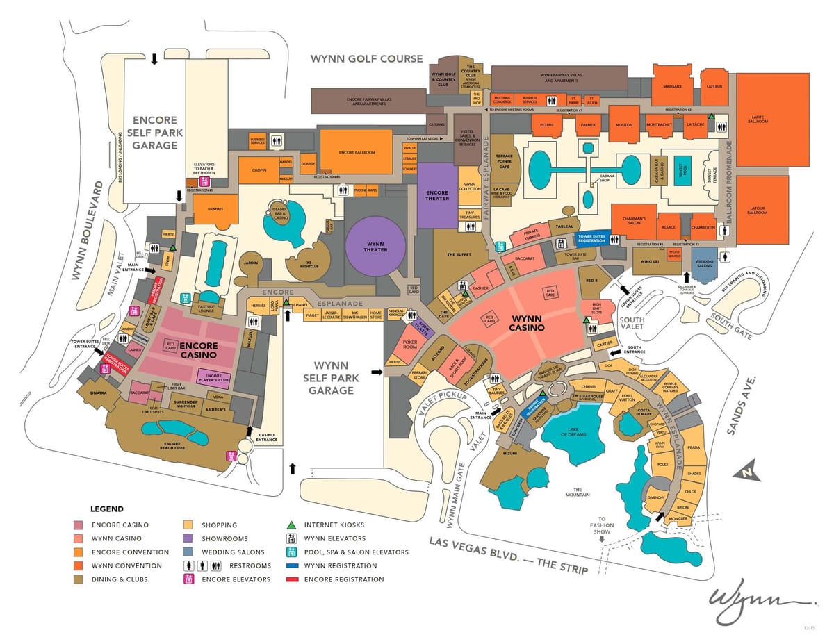 mapa Wynn Las Vegas